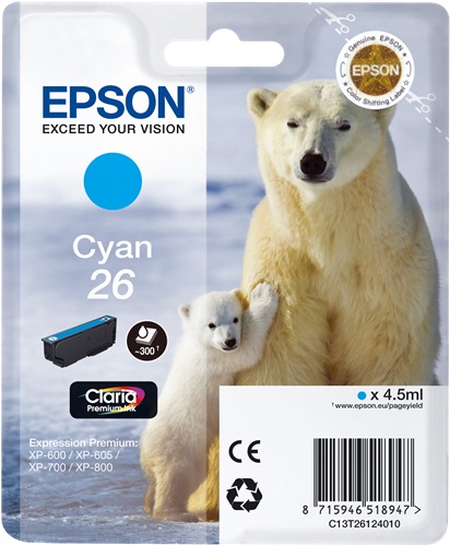 Cartuccia EPSON originale  C13T26124010, C13T26124012