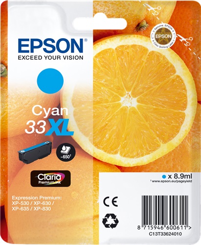 Cartuccia EPSON originale  33XL, C13T33624010, C13T33624012